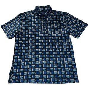 ConStruct Golf Polo Shirt Blue Men's Size XL Fish Performance Stretch Blend